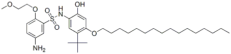 5-Amino-N-(5-tert-butyl-4-hexadecyloxy-2-hydroxyphenyl)-2-(2-methoxyethoxy)benzenesulfonamide Struktur