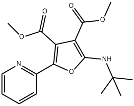 3,4-Furandicarboxylic  acid,  2-[(1,1-dimethylethyl)amino]-5-(2-pyridinyl)-,  3,4-dimethyl  ester Struktur