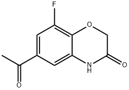 6-acetyl-8-fluoro-2H-benzo[b][1,4]oxazin-3(4H)-one Struktur