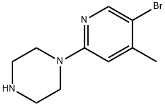 5-Bromo-2-(piperazin-1-yl)-4-methylpyridine Struktur