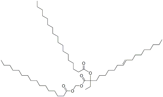 1-[[(1-oxohexadecyl)oxy]methyl]-2-[(1-oxooctadecyl)oxy]ethyl (E)-9-octadecenoate Struktur