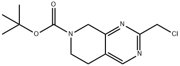 TERT-BUTYL 2-(CHLOROMETHYL)-5,8-DIHYDROPYRIDO[3,4-D]PYRIMIDINE-7(6H)-CARBOXYLATE Struktur