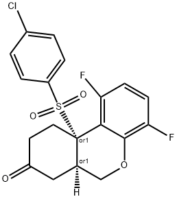 (6aR,10aS)-10a-(4-chlorophenylsulfonyl)-1,4-difluoro-6a,7,10,10a-tetrahydro-6H-benzo[c]chroMen-8(9H)-one Struktur