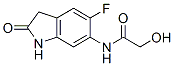 Acetamide,  N-(5-fluoro-2,3-dihydro-2-oxo-1H-indol-6-yl)-2-hydroxy- Struktur