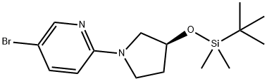 5-Bromo-2-[3-(tert-butyl-dimethyl-silanyloxy)-pyrrolidin-1-yl]-pyridine Struktur