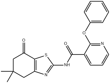 N-(5,5-dimethyl-7-oxo-4,5,6,7-tetrahydro-1,3-benzothiazol-2-yl)-2-phenoxynicotinamide Struktur