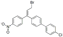 (E)-4-[3-bromo-1-(4-nitrophenyl)-1-propenyl]-4'-chloro-1,1'-biphenyl Struktur