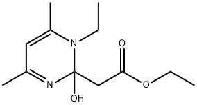 2-Pyrimidineacetic  acid,  1-ethyl-1,2-dihydro-2-hydroxy-4,6-dimethyl-,  ethyl  ester Struktur