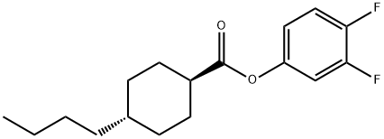 Cyclohexanecarboxylic acid,4-butyl-,3,4-difluorophenyl ester,trans- Struktur