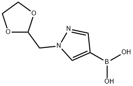 1-[1,3]-Dioxolan-2-ylmethyl-1H-pyrazole-4-boronic acid Struktur