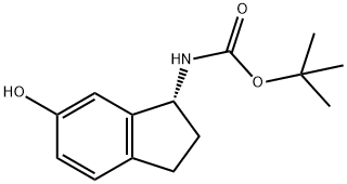 N-[(1R)-2,3-Dihydro-6-hydroxy-1H-inden-1-yl]carbamic acid tert-butyl ester Struktur