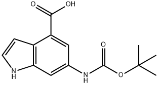 1H-Indole-4-carboxylic acid, 6-[[(1,1-diMethylethoxy)carbonyl]aMino]- Struktur