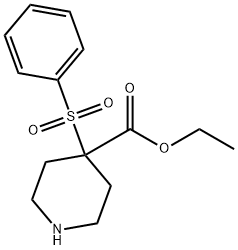 4-PIPERIDINECARBOXYLIC ACID, 4-(PHENYLSULFONYL)-, ETHYL ESTER Struktur