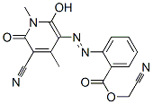 Benzoic  acid,  2-[2-(5-cyano-1,6-dihydro-2-hydroxy-1,4-dimethyl-6-oxo-3-pyridinyl)diazenyl]-,  cyanomethyl  ester Struktur