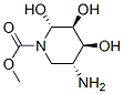 1-Piperidinecarboxylicacid,5-amino-2,3,4-trihydroxy-,methylester,(2alpha,3beta,4beta,5alpha)-(9CI) Struktur