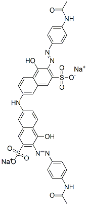 disodium 7,7'-iminobis[3-[[4-(acetylamino)phenyl]azo]-4-hydroxynaphthalene-2-sulphonate] Struktur