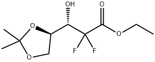 D-THREO-PENTONIC ACID, 2-DEOXY-2,2-DIFLUORO-4,5-O-(1-METHYLETHYLIDENE)-, ETHYL ESTER Struktur