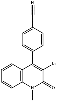 3-BROMO-4-(4-CYANOPHENYL)-1-METHYL-2-OXO-1,2-DIHYDROQUINOLINE Struktur