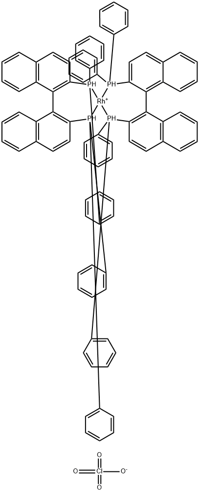 BIS((R)-2,2'-BIS(DIPHENYLPHOSPHINO)-1,1' -BINAPHTHYL)RHODIUM(I) PERCHLORATE, 96 Struktur