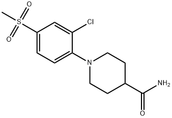 1-[2-CHLORO-4-(METHYLSULFONYL)PHENYL]PIPERIDINE-4-CARBOXAMIDE Struktur