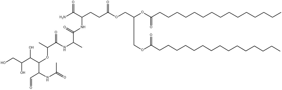 1-(N-acetylmuramyl-alanyl-isoglutaminyl)-2,3-dipalmitoyl-sn-glycerol Struktur