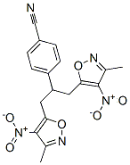 Benzonitrile,  4-[2-(3-methyl-4-nitro-5-isoxazolyl)-1-[(3-methyl-4-nitro-5-isoxazolyl)methyl]ethyl]- Struktur