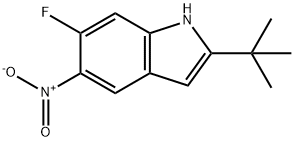 2-tert-butyl-6-fluoro-5-nitro-1H-indole Struktur