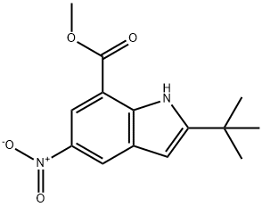 methyl 2-tert-butyl-5-nitro-1H-indole-7-carboxylate Struktur