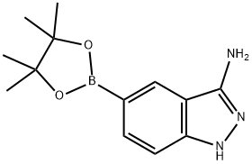 5-(4,4,5,5-tetramethyl-1,3,2-dioxaborolan-2-yl)-1H-indazol-3-amine Struktur