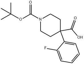 N-BOC-4-(O-FLUOROPHENYL)-4-PIPERIDINECARBOXYLIC ACID Struktur