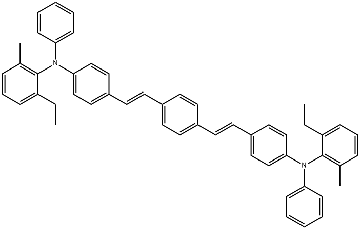 N-(4-((1E,22E)-4-((E)-4-((2-ETHYL-6-TOLYL)(PHENYL)AMINO)STYRYL)STYRYL)PHENYL)-N-(2-ETHYL-6-TOLYL)BENZENAMINE Struktur