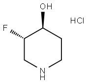 (3R,4R)-rel-3-Fluoro-4-piperidinol hydrochloride Struktur