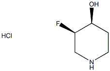 (3R,4S)-rel-3-Fluoro-4-piperidinol hydrochloride Struktur