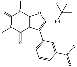 Furo[2,3-d]pyrimidine-2,4(1H,3H)-dione,  6-[(1,1-dimethylethyl)amino]-1,3-dimethyl-5-(3-nitrophenyl)- Struktur