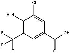 4-amino-3-chloro-5-trifluoromethyl-benzoic acid Struktur