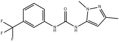 N-(1,3-dimethyl-1H-pyrazol-5-yl)-N'-[3-(trifluoromethyl)phenyl]urea Struktur