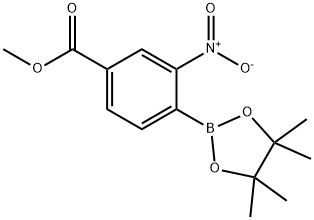 Methyl 3-nitro-4-(4,4,5,5-tetramethyl-1,3,2-dioxaborolan-2-yl)benzoate Struktur