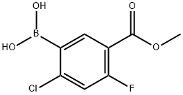 2-chloro-4-fluoro-5-methoxycarbonylphenylboronic acid Struktur