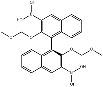 2,2'-Bis(methoxymethoxy)-1,1'-binaphthyl-3,3'-diyldiboronic acid Struktur