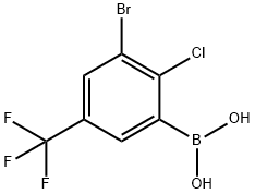 3-Bromo-2-chloro-5-(trifluoromethyl)phenylboronic acid Struktur