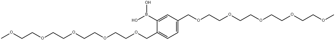 2,5-Di(2,5,8,11,14-pentaoxapentadecyl)phenylboronic acid Struktur