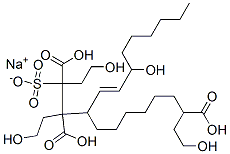 sodium 1,2,10-tris(2-hydroxyethyl) 3-(3-hydroxynon-1-enyl)-1-sulphonatodecane-1,2,10-tricarboxylate Struktur