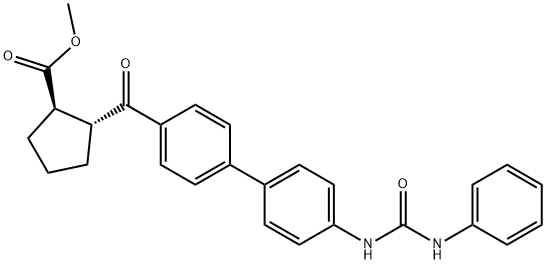 CYCLOPENTANECARBOXYLIC ACID, 2-[[4'-[[(PHENYLAMINO)CARBONYL]AMINO][1,1'-BIPHENYL]-4-YL]CARBONYL]-, METHYL ESTER, (1R,2R)- Struktur