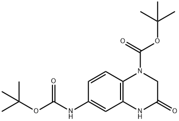 4-BOC-7-BOCAMINO-3,4-DIHYDROQUINOXALIN-2-ONE Struktur