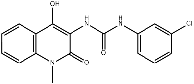 Urea,  N-(3-chlorophenyl)-N-(1,2-dihydro-4-hydroxy-1-methyl-2-oxo-3-quinolinyl)- Struktur