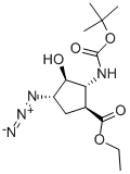 ETHYL (1S*,2R*,3S*,4S*)-4-AZIDO-2-(TERT-BUTOXYCARBONYLAMINO)-3-HYDROXYCYCLOPENTANE-CARBOXYLATE Struktur