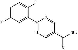 2-(2,5-Difluoro-phenyl)-pyrimidine-5-carboxylic acid amide Struktur