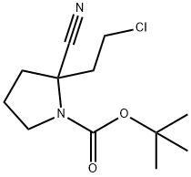 tert-butyl 2-(2-chloroethyl)-2-cyanopyrrolidine-1-carboxylate Struktur