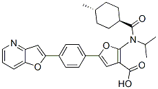 3-Furancarboxylic  acid,  5-(4-furo[3,2-b]pyridin-2-ylphenyl)-2-[[(trans-4-methylcyclohexyl)carbonyl](1-methylethyl)amino]- Struktur