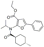 3-Furancarboxylic  acid,  2-[[(trans-4-methylcyclohexyl)carbonyl](1-methylethyl)amino]-5-phenyl-,  ethyl  ester Struktur